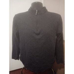 Mizzen Main Sweater Adult Medium M Gray 1/4 Zip Pullover Golf Performance Mens